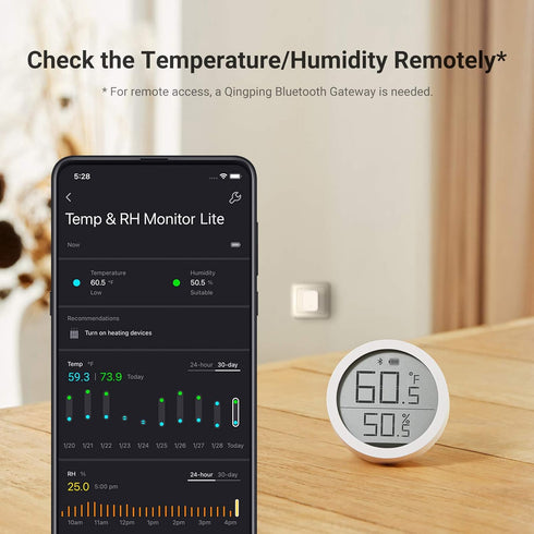 Qingping Digital Bluetooth Thermometer Hygrometer Lite with Swiss-Made Accurate Sensor Built-in, Accurate Temperature and Humidity Gauge for Indoo...