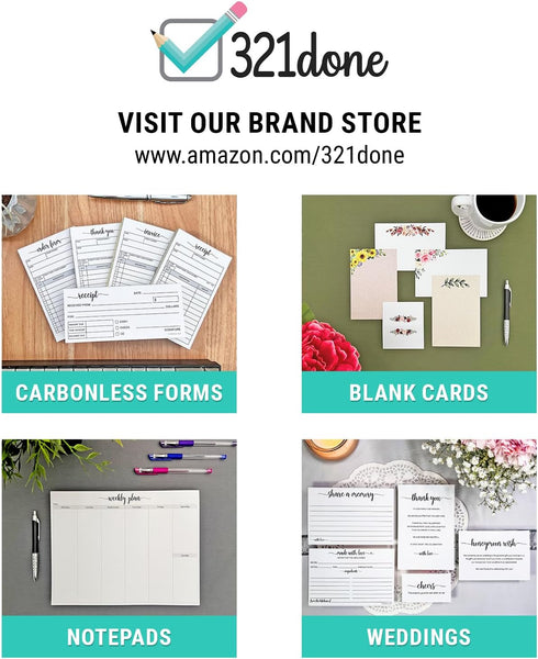 321Done Recipe Cards, Made in USA - From the Kitchen Of, 4x6 Black and White Modern Minimalist, Large Double-Sided for Weddings, Bridal Shower - S...