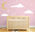 GESTYZ Vinyl Wall Stickers, Stars and Clouds Decal, White, Gold, for Nursery, Bedroom, Kids Room Wall Decoration...