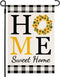 Sunflower Home Sweet Home Garden Flag for Outside Summer Flags for Farmhouse Lawn Outdoor Décor, Burlap Vertical Buffalo Check Plaid Flower Small ...