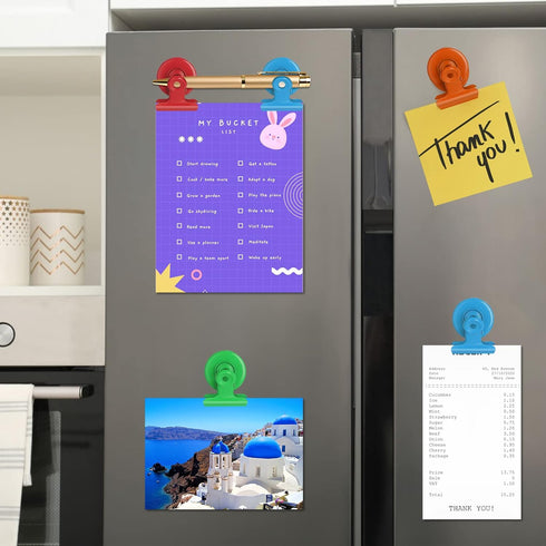 24 Pack Magnetic Clips Fridge Magnets Whiteboard Magnets Clips, Magnet Clips for Teacher Supplies, Colorful Clips Magnets Refrigerator Magnets for...