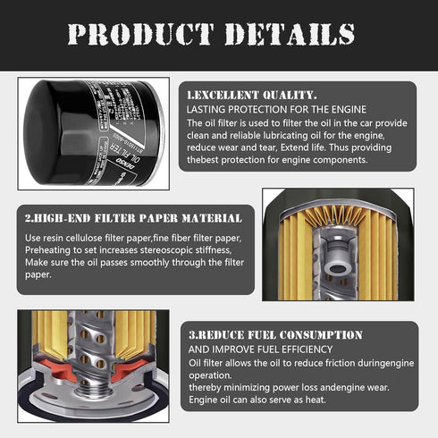 LOCOPOW Oil Filter 69J-13440-04-00 69J-13440-03-00 for Yamaha F150 F175 F200 F225 F250 Outboard Engine FX HO Cruiser SHO SVHO FSH190 195 212 222 2...