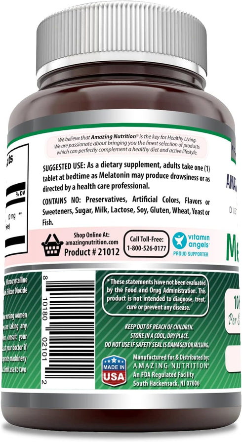 Amazing Formulas Melatonin Supplement | 10 Mg | 120 Tablets | Non-GMO | Gluten-Free | Made in USA...