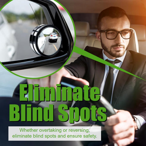 WSSROGY 4 Pcs Blind Spot for Car Convex Mirror 2 Inch HD Glass Round Side Rear View Convex Mirror with Frame for Car SUV Trucks Motorcycles (Black...