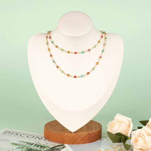 KYUNHOO 5M Colorful Crystal Rhinestones Jewelry Chain Link Gold Plated Brass Chain Bulk for Women Necklace Making Jewelry Supplies DIY Handcrafts ...