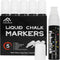 Windows Markers for Car, 5 Pack Washable Glass Pen, 15mm Jumbo White Paint Liquid Chalk Markers for Auto, Chalkboard, Blackboard, Bistro, Menus an...