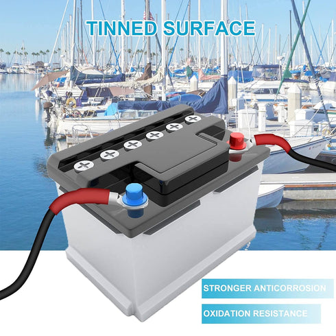 132 PCS Battery Terminal Connectors, 4 6 8 10 Gauge Wire Connectors, Battery Terminals, Tinned Cable Ends, Copper Wire Lugs for 4 6 8 10 AWG, Ring...
