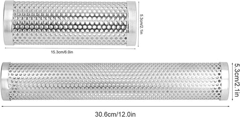 Haofy Smoker Box Cylindrical Detachable Large Capacity Fruit Wood BBQ Pellet Smoker Tube for Outdoor Camping Pork Ribs, Bacon, Hot Dogs, Sausages(...