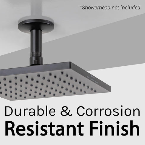 JS Jackson Supplies 3 in. Black Shower Arm for Ceiling-Mounted Rainfall Showerhead...