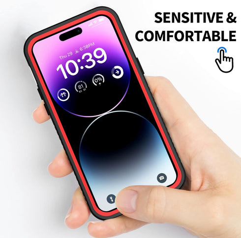 BEASTEK iPhone 14 Pro Max Waterproof Case, FSN Series - Underwater Shockproof Dustproof, Built-in Screen Protector, Clear Back Cover, 6.7'' - Red...