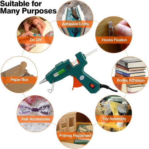 Hot Glue Gun with 30 Glue Sticks, Fast Preheating Hot Melt Gun, Mini Glue Gun Kit for Kids DIY School Craft Projects and Quick Home Repairs, 20W G...