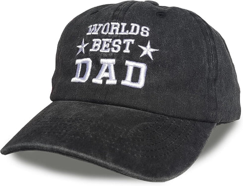 Worlds Best Dad hat for Men Baseball Cap Birthday for Dad Papa Husband from Daughter Son Black...