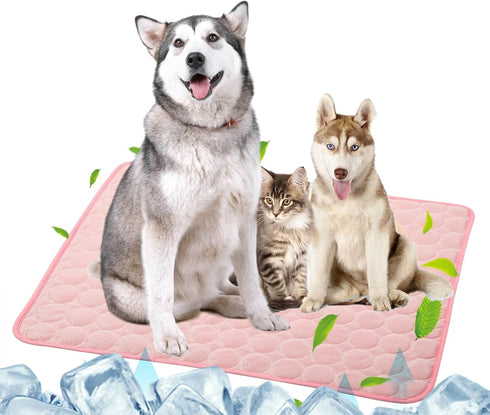 SOMOYA Dog Self Cooling Mat Pet Washable Pads Blanket Hot Weather Sleeping Kennel Mat,Ice Silk Sleep Mat Pad Non-Toxic Breathable Sleep Bed for La...