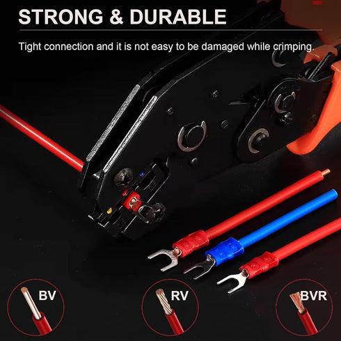 Insulated Fork Spade Wire Connector, 200Pcs AWG22-16 U Type Electrical Crimp Terminals (100 Pcs Red +100 Pcs Black)...