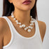 Gold Chunky Necklace Big Pearl Choker Necklaces for Women Silver Chunky Necklace Pearl Statemen Necklace Chunky Necklace Bride Wedding Jewelry...