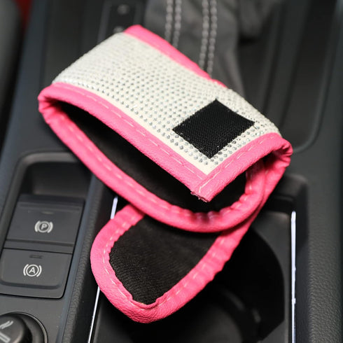 Car Shift Gear Cover,Bling Bling Auto Gear Shift Knob Cover,Crystal Car Knob Gear Stick Protector,Auto Shift Gear Cover with Crystal Glitter Bling...