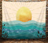 Boho Ocean Sunrise Tapestry Waves Mid Century Modern Style Tapestry Wall Hanging,Contemporary Wall Art Boho Prints Mountain Tapestry for Bedroom L...