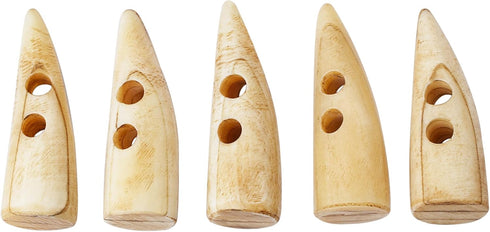 5 Pieces, 2" Long Natural Bone Toggles for Coats and Jackets Bone Buttons for Craft, Medieval, Viking, Medieval Fantasy Accessories...