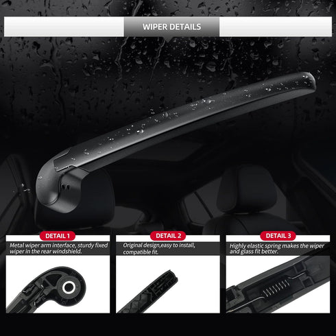 Rear Windshield Wiper Arm Blade Set, GARDIMU Factory OEM Replacement Rear Wiper Arm Blade Assembly for Audi Q5 2019-2023...