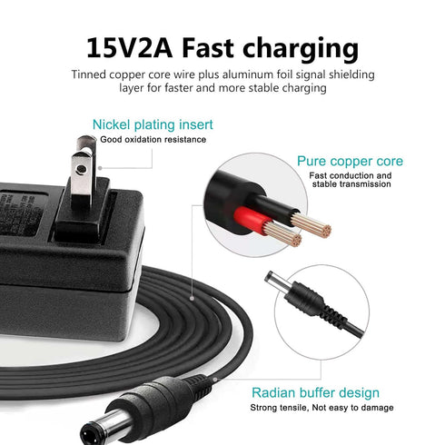 Adapter 15V Power Supply Cord Massage Gun Charger for Theragun Prime, Theragun Mini Massage Gun Model BR-GUN-002, G4-Mini-RED-PKG-US [Theragun Min...