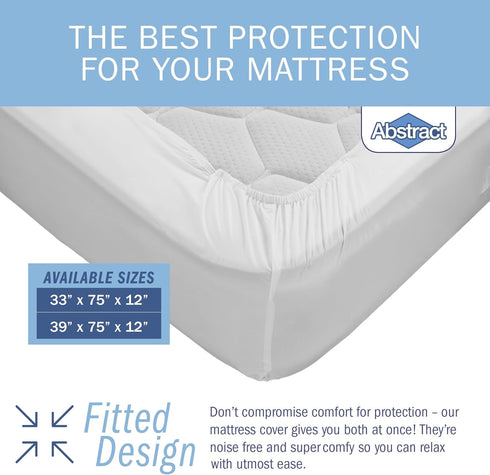 Waterproof Mattress Cover – 33 x 75 x 12” for Toddler, Trundle, Bunk Bed – Heavy Duty Vinyl Plastic Bed Fitted Sheet, 100 GSM PVC – Long Lasting Q...