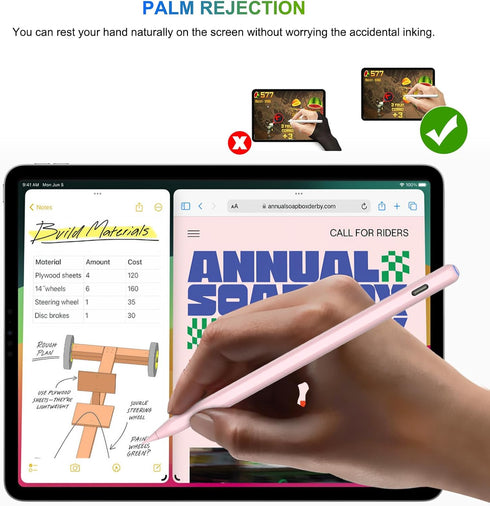 Pencil 2nd Generation Wireless Charging, Pencil for iPad with Tilt & Palm Rejection, Magnetic Stylus Pen Compatible with ipad Air 3/4/5, ipad Mini...