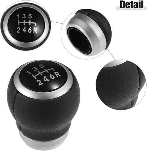 ACROPIX Black Faux Leather 6 Speed Manual Gear Shift Knob Stick Shifter Lever Head Ball Fit for Subaru Impreza WRX STI 2009-2021 - Pack of 1...