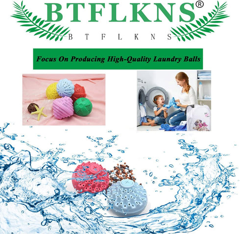 BTFLKNS® Laundry Balls Set, Eco-Friendly Super Washing Machine Laundry Ball, All Natural Washer Ball Laundry Detergent Alternative, With A Storage...