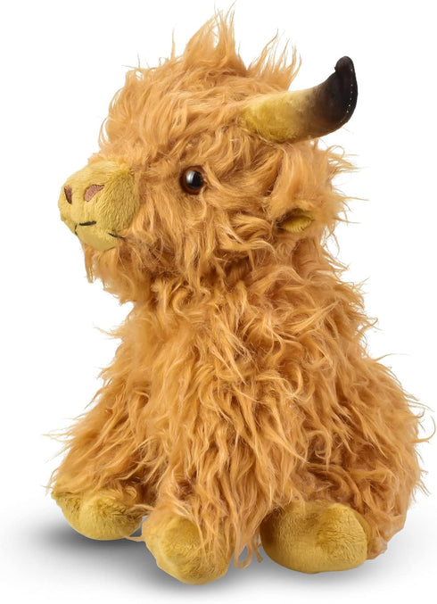 Highland Cow Stuffed Animal Highland Cow Plush, Realistic Fluffy Highland Cow Soft Farm Plushies Toy, Stuffed Cow Toys Gifts for Boys Girls Kids A...