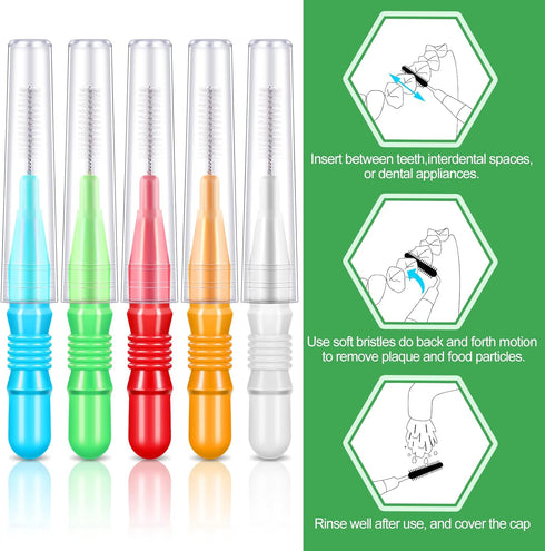 350 Pieces Interdental Brush Tooth Floss Tooth Cleaning Tool Toothpick Dental Tooth Flossing Head Oral Dental Flosser Teeth Soft Dental Picks Refi...