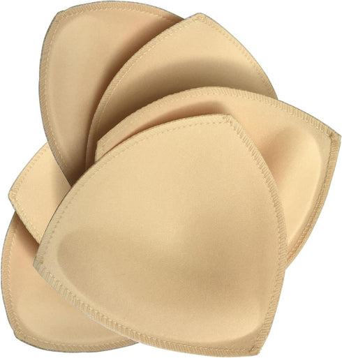 3 Pairs Removeable Push up Triangle Bra Pads Inserts,Replacement Pad for Bikinis Top Sport Bra Swimsuit for A B C Cups-Beige...