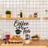 Ferraycle Coffee Sign Metal Hanging Wall Art 12 x 10.2 Inch Black Wall Decor Cafe Bar Letter Sign for Cafe Farmhouse Kitchen(Coffee and Tea)...