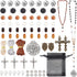 PH PandaHall 359pcs Rosary Jewelry Making Kit First Communion Necklace Set Prayer Making Supplies Cross Charms for Easter Eid Mubarak Ramadan Neck...