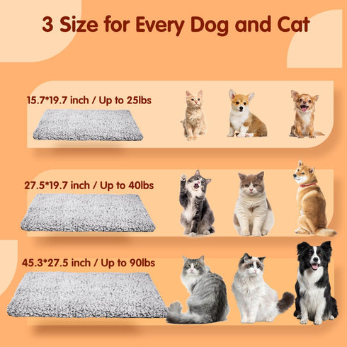 Nobleza Self Heating Cat Bed, Super Soft Thermal Dog Crate Bed Mat for Sleeping, Washable Anti-Slip Self Warming Pet Kennel Pad for Small Medium C...