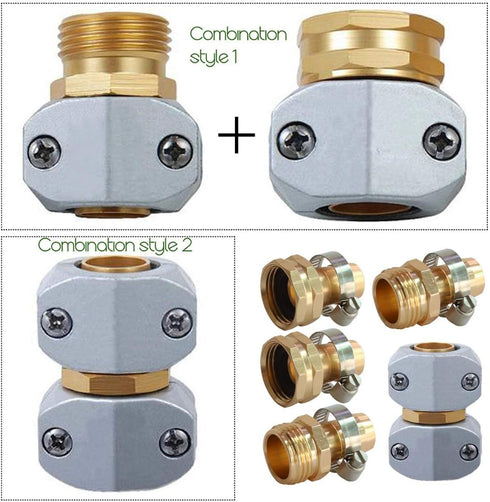 PLG Garden Hose Repair Kit, Hose Connectors, Heavy Duty Male/Female Hose Mender for All 3/4" 5/8" Garden Hose...