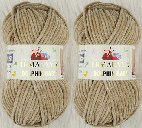 Himalaya Yarn Dolphin Baby 2 Skeins 264 Yards 2x100gram Super Bulky Polyester Baby Yarn...