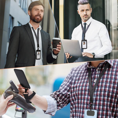lanyards for id badges & Wristlet Phone Holder-Multi-Use Removable Wristlet Keychain and Neck Lanyard with,Sliding ID Badge Holder Hard Plastic Sl...