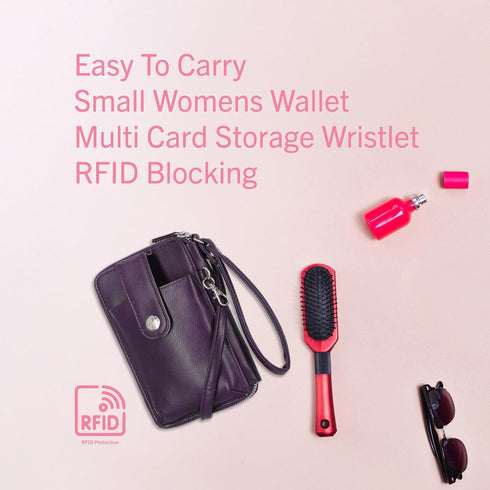 Mundi Jacqui RFID Crossbody Wallet for Women, Vegan Leather Small Travel Handbag with Phone Holder, Compact Organizer with Card Slots and Adjustab...