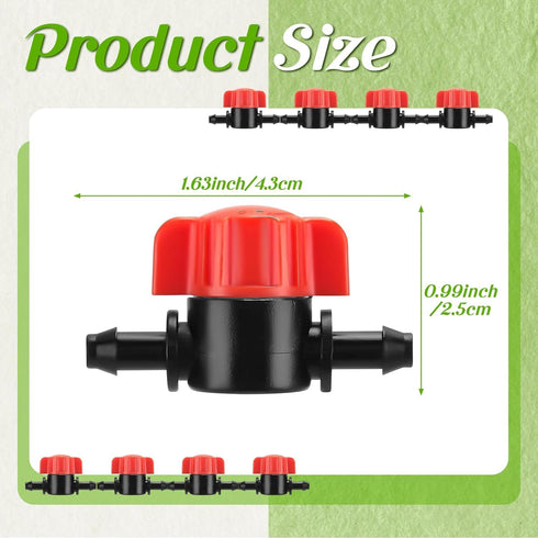 50 Pcs 1/4 Inch Barbed Shut Off Valve Drip Irrigation Tubing Coupling Valve Universal Drip Irrigation Valve for 1/4" Tubing Greenhouses Flowers Be...