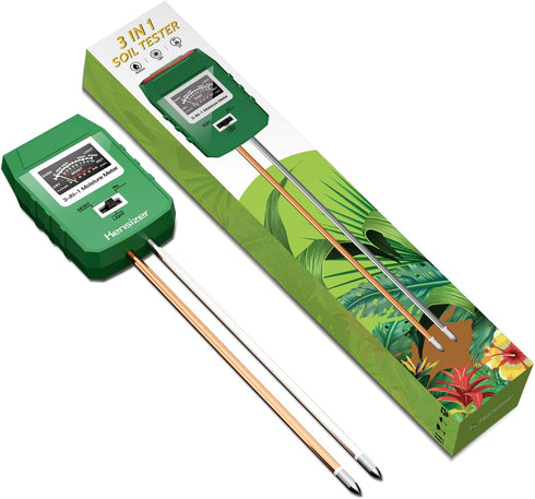 Kensizer Soil Tester, 3-in-1 Soil Moisture/Light/pH Meter, Gardening Lawn Farm Test Kit Tool, Digital Plant Probe, Water Hydrometer Sunlight Teste...