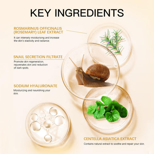 Snail Mucin Serum, Advanced with 96% Snail Mith Mucin Power Repairing Essence Moisturizer, Snail Secret Filtrate for Dull Skin & Fine Lines, Hydra...
