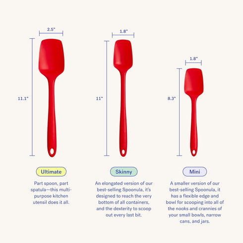 GIR: Get It Right Premium Seamless Spoonula - Non-Stick Heat Resistant Silicone Scraper Spatula - Perfect for Mixing, Serving, Scraping, Stirring,...