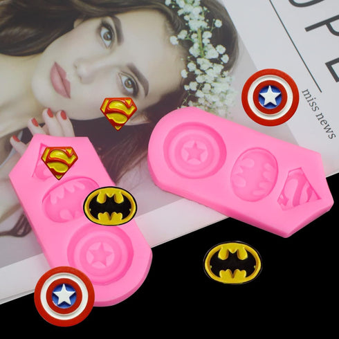 2 Pieces Superhero Silicone Mold Cookie Fondant Molds Candy Chocolate Fondant Molds...