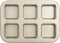 Beasea Brownie Pan, 1 Pack 6 Cavity Gold Nonstick Square Mini Brownie Muffin Cake Pan Cheesecake Cupcake Bakeware Carbon Steel Brownie Baking Tray...