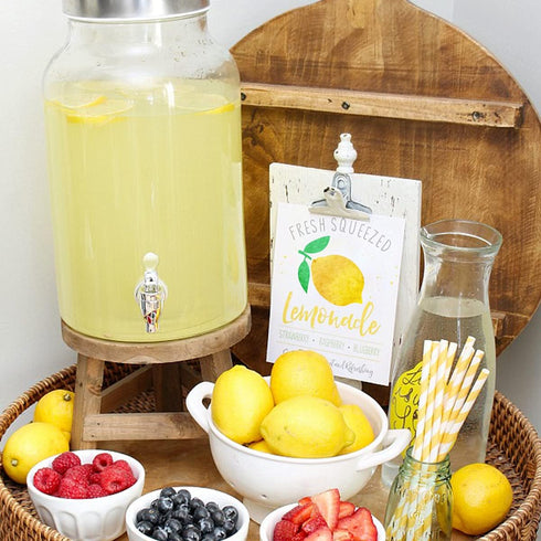 Lemon Stencils, 5 Pcs Summer Painting Stencils for Farmhouse Wood Signs Welcome Lemon Reusable Mylar Template for Pillows Wall Scrapbook Card Maki...