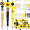 24 Pcs Plastic Beadable Pens Bead Pens Leopard Print Sun Flower Silicone Beads Pens 50 Spacer Beads DIY Black Ink Ballpoint Pen for Women Kids Off...