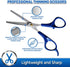 PET MAGASIN Pet Thinning Shears - Professional Thinning Scissors with Toothed Blade - Blue...