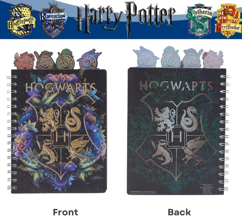 Innovative Designs Harry Potter Hogwarts Tab Journal Notebook, Spiral Bound, 96 Lined Pages, 8 x 7 inches, Black...