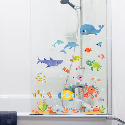 DECOWALL DS4-8009 Sea Adventure Kids Wall Stickers Wall Decals Peel and Stick Removable Wall Stickers for Kids Nursery Bedroom Living Room (Small)...