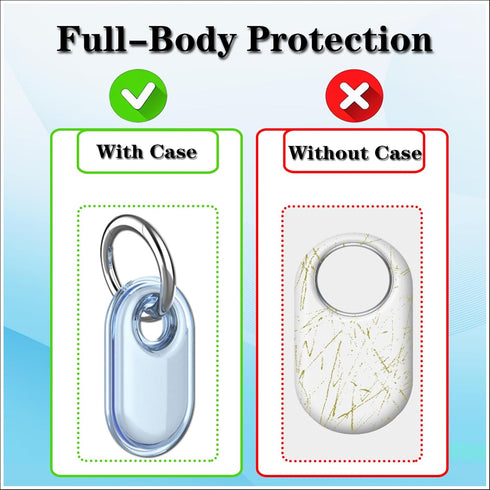 2 Pack Waterproof Compatible with Samsung Galaxy SmartTag2 Holder, TPU GPS Tracker Protective Case for Samsung Tag 2 with Keychain, Anti-Scratch S...